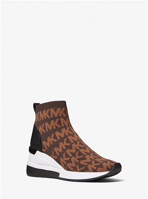 michael kors skyler extreme|Skyler Logo Stretch Knit Sock Sneaker .